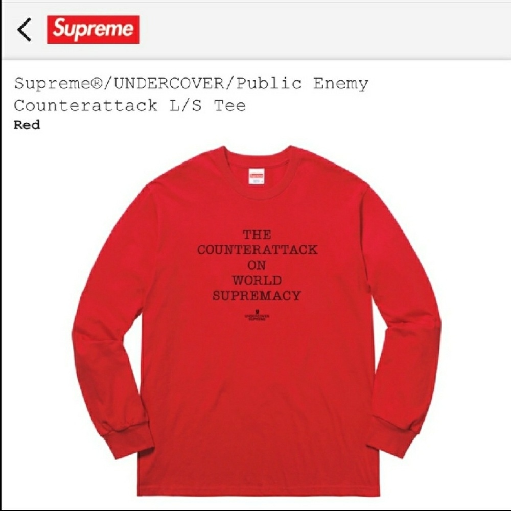 Supreme XL long sleeve counterattack public enemy
